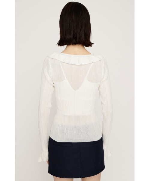 SLY（スライ）の「【2026SS新作】FRONT FRILL KNIT TOPS フロントフリル ニットトップス 冬服 春服（ニット/セーター・レディース・ライトブラック/ライトピンク/アイボリー/ライトイエロー・FREE）」の14枚目の写真