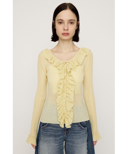 トップス Crochet frill knit tops color black Crochet frill knit tops color black - メルカリ