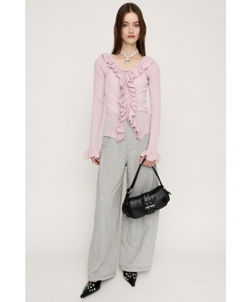 SLY（スライ）の「【2026SS新作】FRONT FRILL KNIT TOPS フロントフリル ニットトップス 冬服 春服（ニット/セーター・レディース・ライトブラック/ライトピンク/アイボリー/ライトイエロー・FREE）」の10枚目の写真