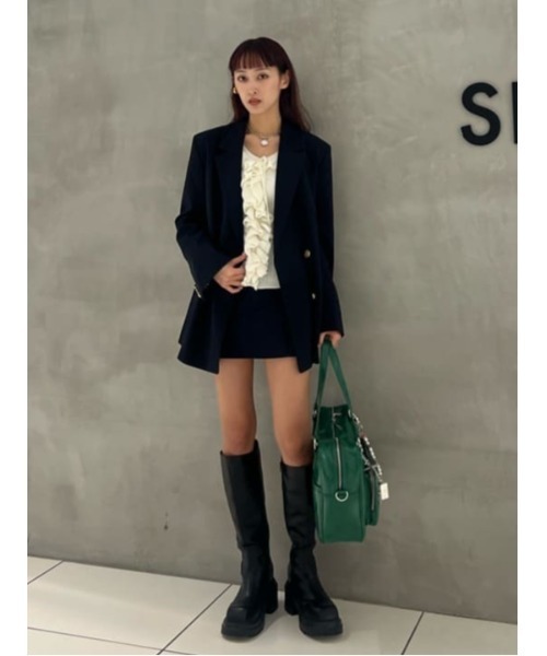 SLY（スライ）の「【2026SS新作】FRONT FRILL KNIT TOPS フロントフリル ニットトップス 冬服 春服（ニット/セーター・レディース・ライトブラック/ライトピンク/アイボリー/ライトイエロー・FREE）」の19枚目の写真