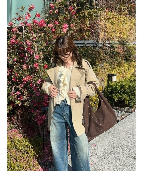 【新品】SLY（スライ）FRONT FRILL KNIT トップス　アイボリー 2026SS新作】FRONT FRILL KNIT TOPS フロントフリル ニットトップス 冬