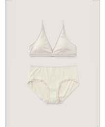 SOOPUI（スープイ）の「[SET] Triangle Ribbed Tencel Bra & Panties - Fog（ブラ&ショーツ）」