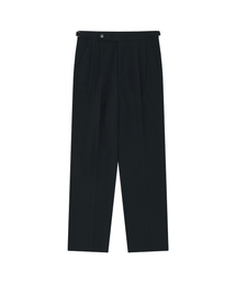 Wool Flannel adjust relaxed pants (Navy)