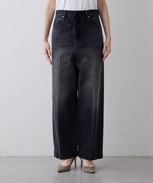 Whim Gazette(ウィムガゼット)の「センタープレスブラックデニムパンツ(デニムパンツ・レディース・ブラック・36/38)」の10枚目の写真