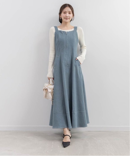 RANDA（ランダ）の「デニムフレアワンピース（ワンピース・レディース・インディゴブルー/ブルー/ブラック・1/0）」の6枚目の写真