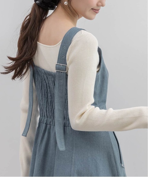 RANDA（ランダ）の「デニムフレアワンピース（ワンピース・レディース・インディゴブルー/ブルー/ブラック・1/0）」の10枚目の写真