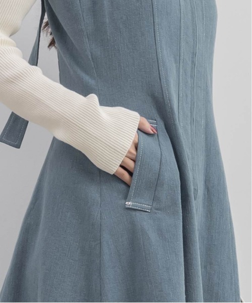 RANDA（ランダ）の「デニムフレアワンピース（ワンピース・レディース・インディゴブルー/ブルー/ブラック・1/0）」の11枚目の写真