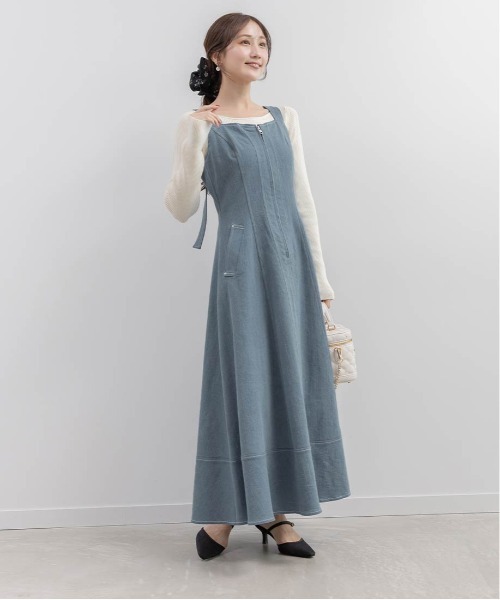 RANDA（ランダ）の「デニムフレアワンピース（ワンピース・レディース・インディゴブルー/ブルー/ブラック・1/0）」の12枚目の写真