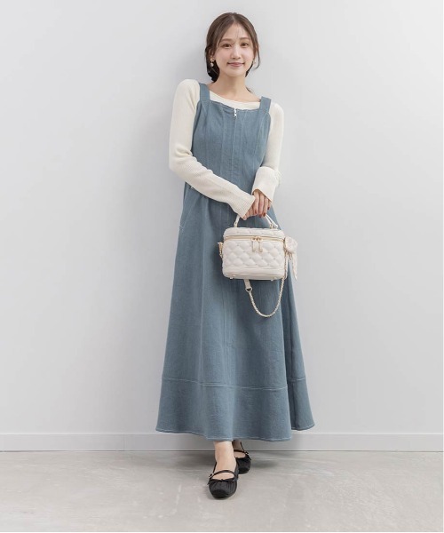 RANDA（ランダ）の「デニムフレアワンピース（ワンピース・レディース・インディゴブルー/ブルー/ブラック・1/0）」の13枚目の写真