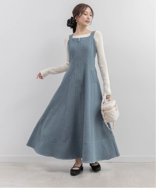 RANDA（ランダ）の「デニムフレアワンピース（ワンピース・レディース・インディゴブルー/ブルー/ブラック・1/0）」の14枚目の写真
