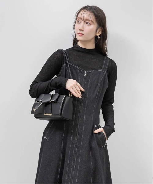 RANDA（ランダ）の「デニムフレアワンピース（ワンピース・レディース・インディゴブルー/ブルー/ブラック・1/0）」の15枚目の写真