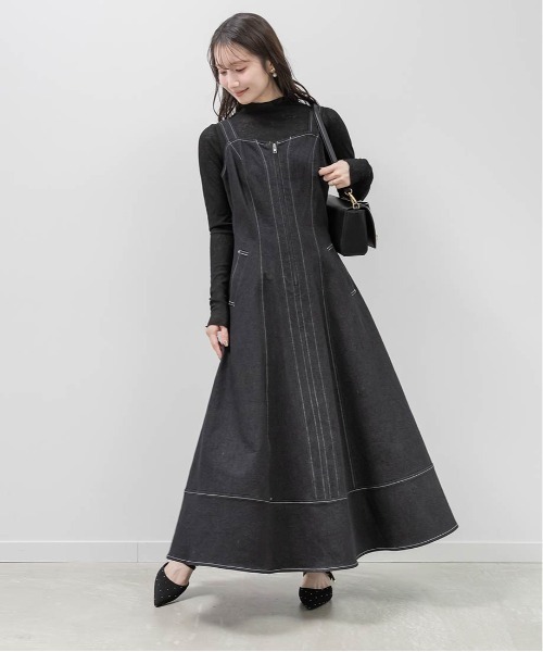 RANDA（ランダ）の「デニムフレアワンピース（ワンピース・レディース・インディゴブルー/ブルー/ブラック・1/0）」の17枚目の写真