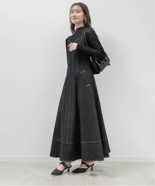 RANDA（ランダ）の「デニムフレアワンピース（ワンピース・レディース・インディゴブルー/ブルー/ブラック・1/0）」の18枚目の写真