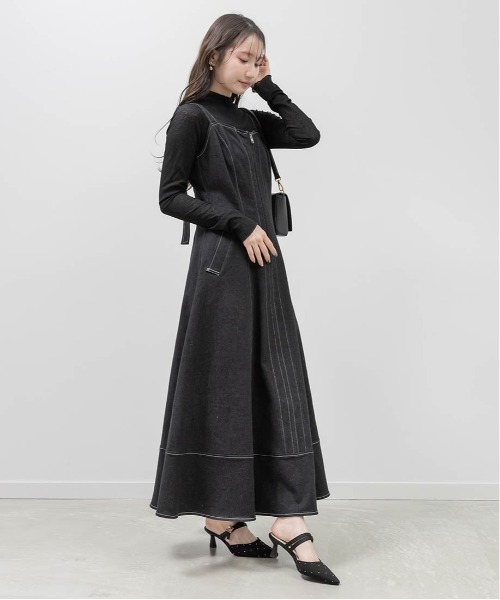 RANDA（ランダ）の「デニムフレアワンピース（ワンピース・レディース・インディゴブルー/ブルー/ブラック・1/0）」の20枚目の写真