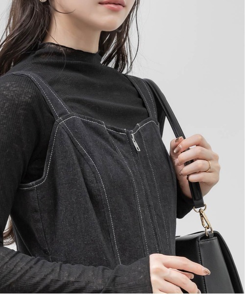 RANDA（ランダ）の「デニムフレアワンピース（ワンピース・レディース・インディゴブルー/ブルー/ブラック・1/0）」の22枚目の写真