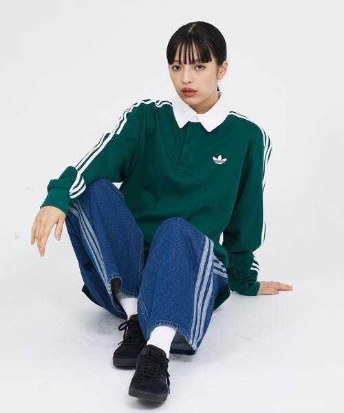adidas（アディダス）の「【ADIDAS ORIGINALS / アディダスオリジナルス】 ADICOLOR DENIM FIREBIRD PANTS / デニム ファイヤーバードパンツ（デニムパンツ・メンズ・ブラック/インディゴブルー・M/L/XL）」の17枚目の写真