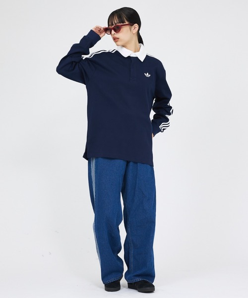 adidas（アディダス）の「【ADIDAS ORIGINALS / アディダスオリジナルス】 ADICOLOR DENIM FIREBIRD PANTS / デニム ファイヤーバードパンツ（デニムパンツ・メンズ・ブラック/インディゴブルー・M/L/XL）」の21枚目の写真