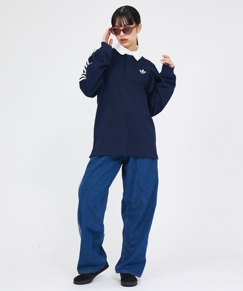 adidas（アディダス）の「【ADIDAS ORIGINALS / アディダスオリジナルス】 ADICOLOR DENIM FIREBIRD PANTS / デニム ファイヤーバードパンツ（デニムパンツ・メンズ・ブラック/インディゴブルー・M/L/XL）」の20枚目の写真