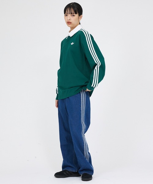 adidas（アディダス）の「【ADIDAS ORIGINALS / アディダスオリジナルス】 ADICOLOR DENIM FIREBIRD PANTS / デニム ファイヤーバードパンツ（デニムパンツ・メンズ・ブラック/インディゴブルー・M/L/XL）」の22枚目の写真