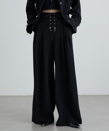 Lui's | レースアップデザインワイドパンツ(スラックス)