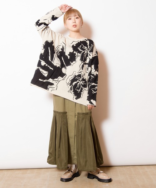 OSMOSIS（オズモーシス）の「タックバルーンスカート（スカート・レディース・ブラック/カーキ/ベージュ・ONE SIZE）」の7枚目の写真