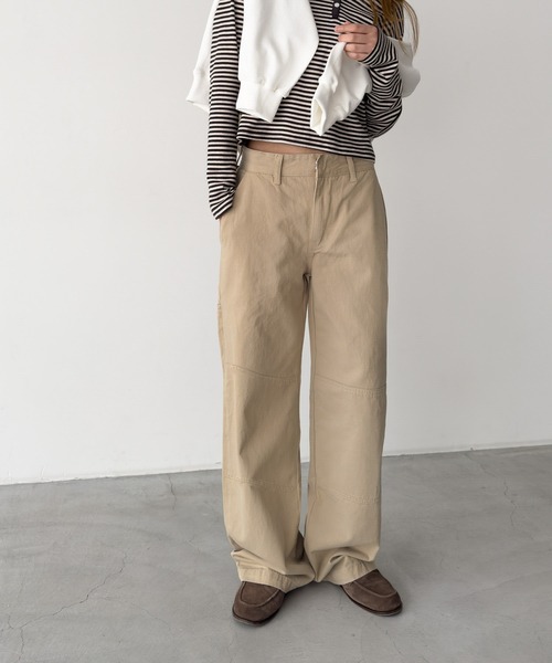 CANAL JEAN(キャナルジーン)の「Lakey Park ダブルニーワークパンツ(その他パンツ・レディース・ベージュ/ブラック・SMALL/MEDIUM)」の2枚目の写真