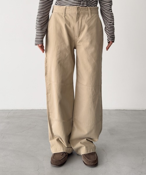 CANAL JEAN(キャナルジーン)の「Lakey Park ダブルニーワークパンツ(その他パンツ・レディース・ベージュ/ブラック・SMALL/MEDIUM)」の11枚目の写真