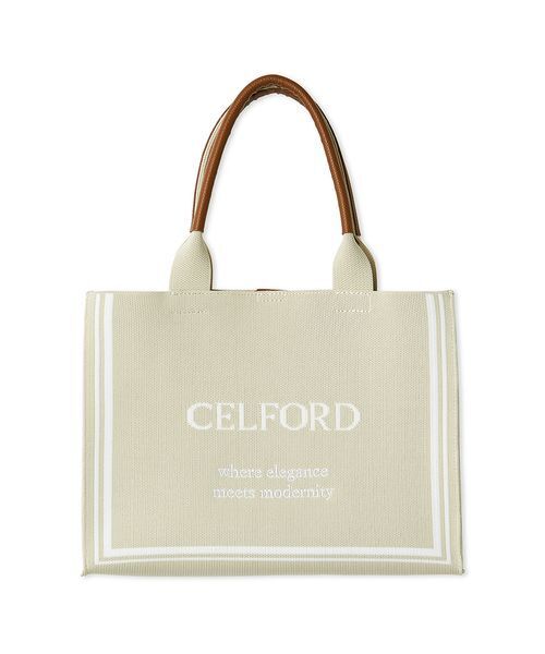 CELFORD（セルフォード）の「CELFORDロゴニットバッグ（トートバッグ・レディース・ライトベージュ/ブラック/ピンク・F）」の3枚目の写真