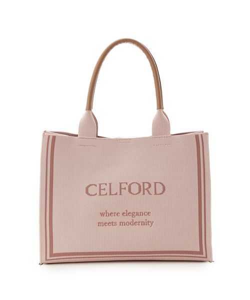 CELFORD（セルフォード）の「CELFORDロゴニットバッグ（トートバッグ・レディース・ライトベージュ/ブラック/ピンク・F）」の5枚目の写真
