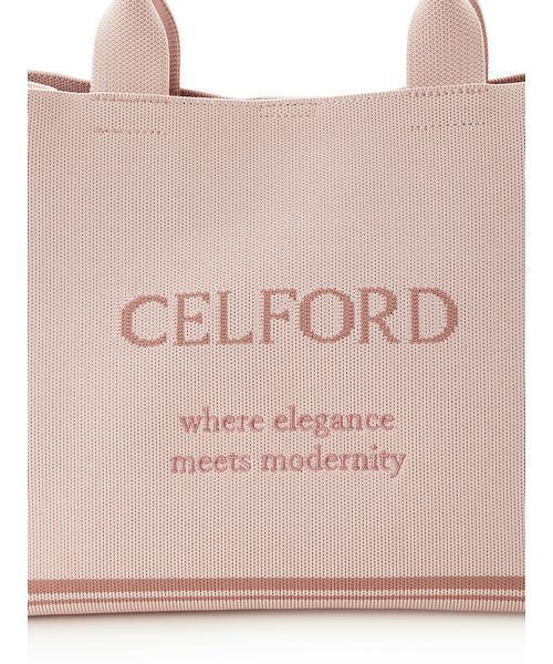 CELFORD（セルフォード）の「CELFORDロゴニットバッグ（トートバッグ・レディース・ライトベージュ/ブラック/ピンク・F）」の8枚目の写真