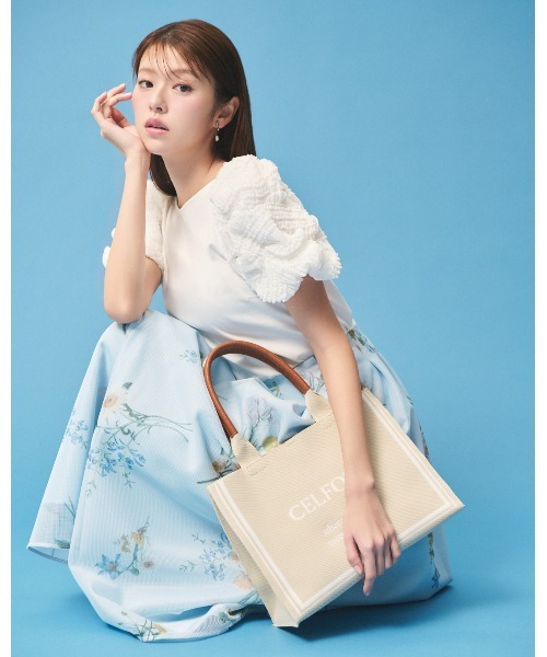 CELFORD（セルフォード）の「CELFORDロゴニットバッグ（トートバッグ・レディース・ライトベージュ/ブラック/ピンク・F）」の3枚目の写真