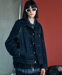 MAISON SPECIAL（メゾンスペシャル）の「《UNISEX》Different Materials Layering Prime-Over Trucker Jacket/異素材レイヤリングプライムオーバートラッカージャケット【MAISON SPECIAL/メゾンスペシャル】（ブルゾン）」