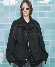 MAISON SPECIAL | 《UNISEX》Different Materials Layering Prime-Over Trucker Jacket/異素材レイヤリングプライムオーバートラッカージャケット【MAISON SPECIAL/メゾンスペシャル】(ブルゾン)