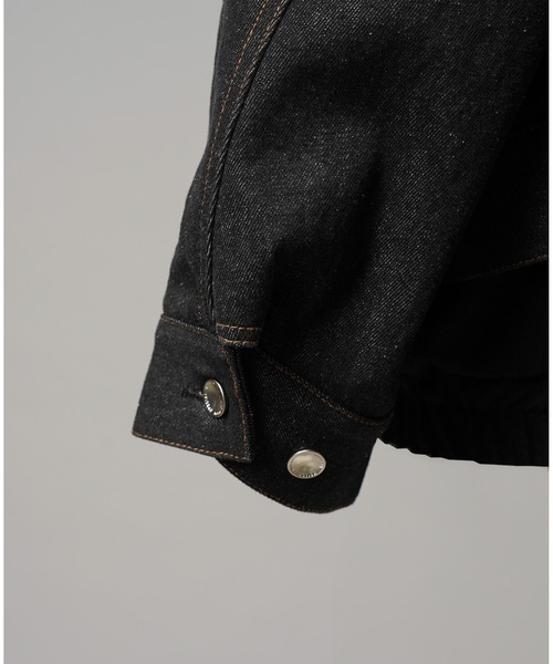 UNISEX》Different Materials Layering Prime-Over Trucker Jacket/異