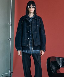MAISON SPECIAL（メゾンスペシャル）の「《UNISEX》Different Materials Layering Prime-Over Trucker Jacket/異素材レイヤリングプライムオーバートラッカージャケット【MAISON SPECIAL/メゾンスペシャル】（ブルゾン）」