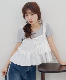 【umm.】アシメフリルキャミソールブラウス