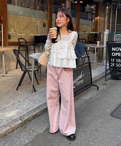 DISCOAT（ディスコート）の「【umm.】アシメフリルキャミブラウス（シャツ/ブラウス・レディース・ブラック/オフホワイト/サックスブルー・FREE）」の11枚目の写真