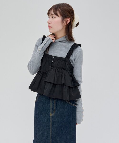 DISCOAT（ディスコート）の「【umm.】アシメフリルキャミブラウス（シャツ/ブラウス・レディース・ブラック/オフホワイト/サックスブルー・FREE）」の19枚目の写真