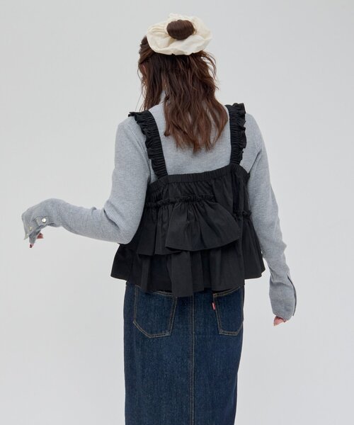 DISCOAT（ディスコート）の「【umm.】アシメフリルキャミブラウス（シャツ/ブラウス・レディース・ブラック/オフホワイト/サックスブルー・FREE）」の21枚目の写真