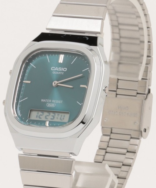 CASIO(カシオ)の「CASIO カシオ / アナログデジタル メタルバンド クラシック アナデジ ウォッチ 日常生活防水 レトロフューチャー //// AQモデル(デジタル腕時計・メンズ・シルバー系その他/シルバー/シルバー系その他2/シルバー×ブルー・FREE)」の9枚目の写真