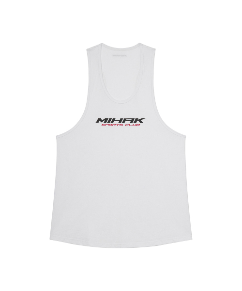 MIHAK(ミハク)の「スポンサー ロゴ ディープ スリーブレス (ホワイト)(Tシャツ/カットソー・メンズ・その他・1/2/3)」の6枚目の写真