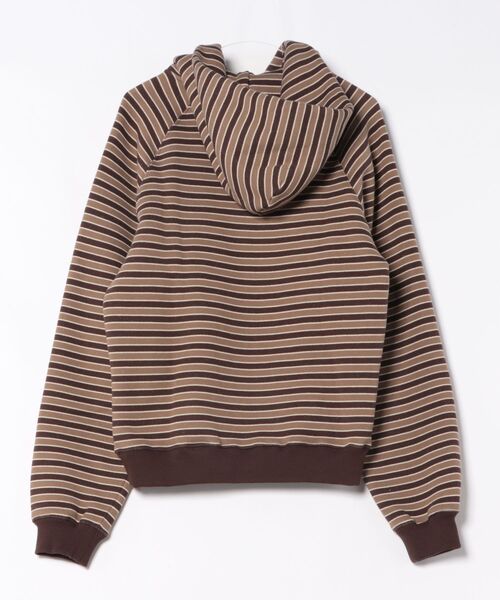 Stockholm Surfboard Club(ストックホルムサーフボードクラブ)の「Stockholm Surfboard Club/ストックホルムサーフボードクラブ パーカー Striped Zip Hoodie(パーカー・メンズ・ブラウン・S)」の2枚目の写真