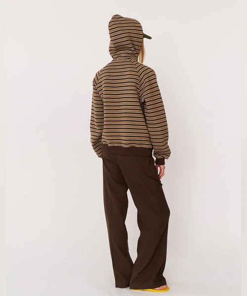 Stockholm Surfboard Club(ストックホルムサーフボードクラブ)の「Stockholm Surfboard Club/ストックホルムサーフボードクラブ パーカー Striped Zip Hoodie(パーカー・メンズ・ブラウン・S)」の10枚目の写真