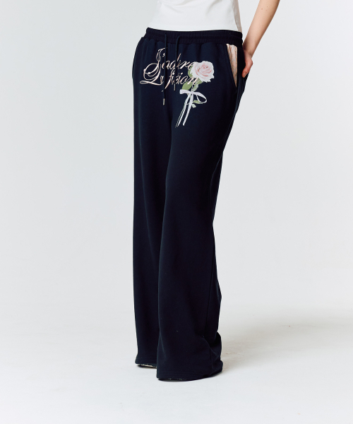LARTIGENT（ラーティゼン）の「L15 ROSE TRAINING PANTS(BLACK)（スウェットパンツ・レディース・その他・FREE）」の3枚目の写真