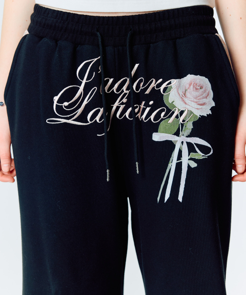 LARTIGENT（ラーティゼン）の「L15 ROSE TRAINING PANTS(BLACK)（スウェットパンツ・レディース・その他・FREE）」の4枚目の写真