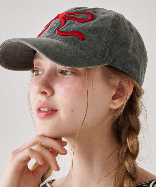 RONRON(ロンロン)の「HEART RIBBON BALL CAP CHARCOAL(キャップ・レディース・その他・FREE)」の3枚目の写真