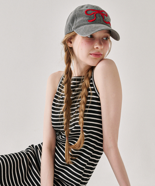 RONRON(ロンロン)の「HEART RIBBON BALL CAP CHARCOAL(キャップ・レディース・その他・FREE)」の5枚目の写真