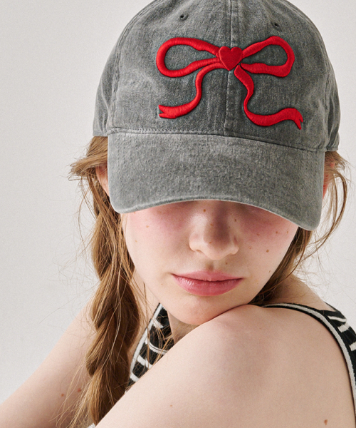 RONRON(ロンロン)の「HEART RIBBON BALL CAP CHARCOAL(キャップ・レディース・その他・FREE)」の6枚目の写真