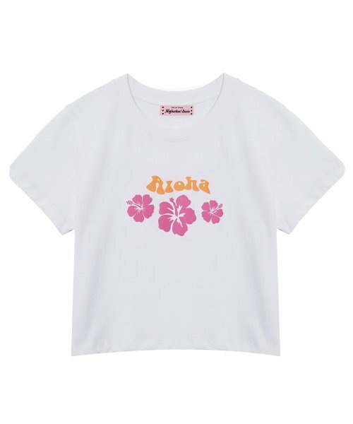 HIGH SCHOOL DISCO(ハイスクールディスコ)の「ウェーブアロハクロップTシャツ_ホワイト(Tシャツ/カットソー・レディース・その他・FREE)」の1枚目の写真