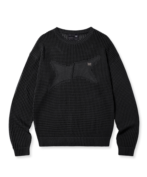 BB CROCHET TAG KNIT - BLACK